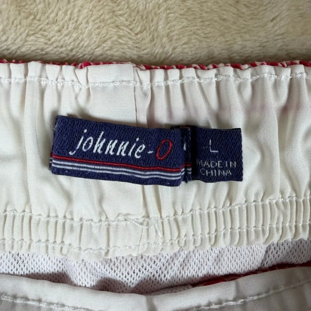 Johnnie-O Mens Red Floral Burst Swim Trunks Size L Beachwear Preppy Coastal